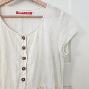 Pyne & Smith off white linen MAMA dress S